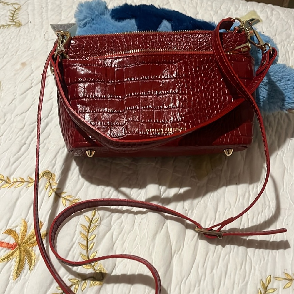 Red small gator print Divina Firenze.. made in Italy